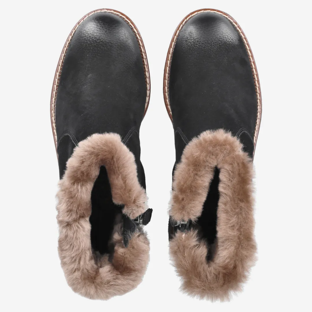 Paul Green Ankle boot with lambskin Black Discount