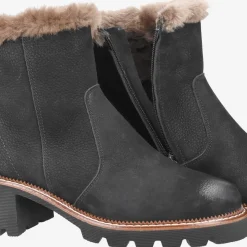 Paul Green Ankle boot with lambskin Black Discount