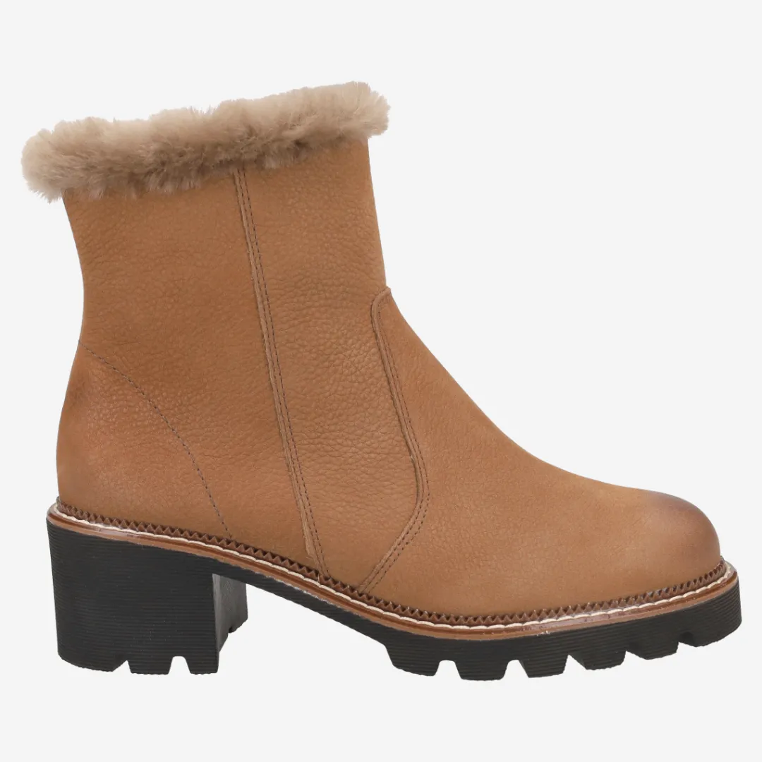 Paul Green Ankle boot with lambskin Brown Clearance