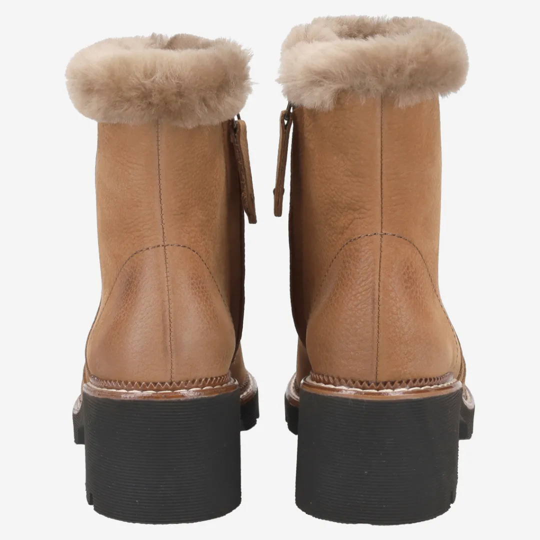 Paul Green Ankle boot with lambskin Brown Clearance