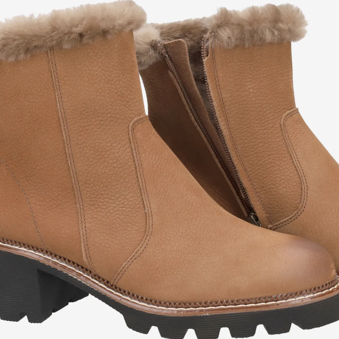 Paul Green Ankle boot with lambskin Brown Clearance