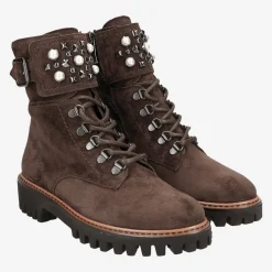 Paul Green Detail lace up ankle boot Brown