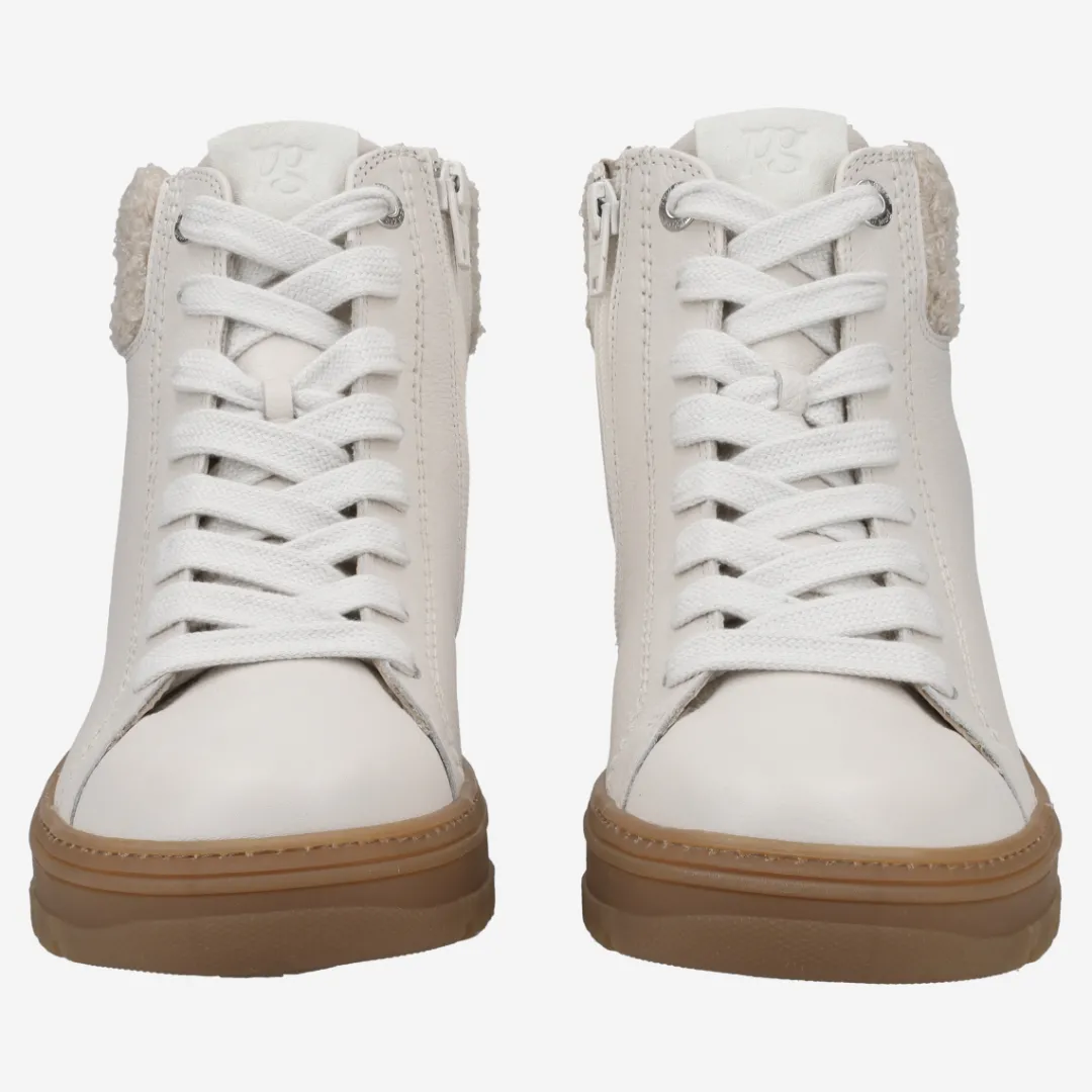 Paul Green Hightop-Pauls with RELAX-WIDTH and removable footbed Cream-white Discount