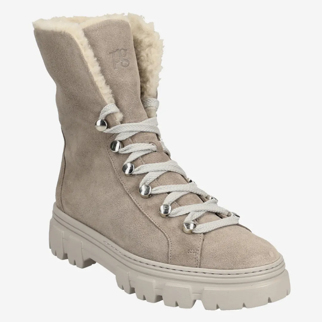 Paul Green Lace up bootie with merino warm lining Gray New