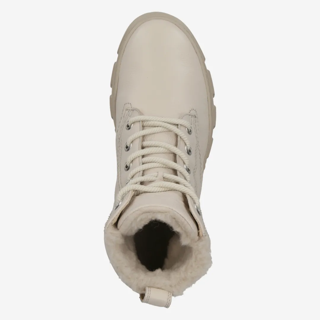 Paul Green Lace up bootie with merino warm lining Beige New