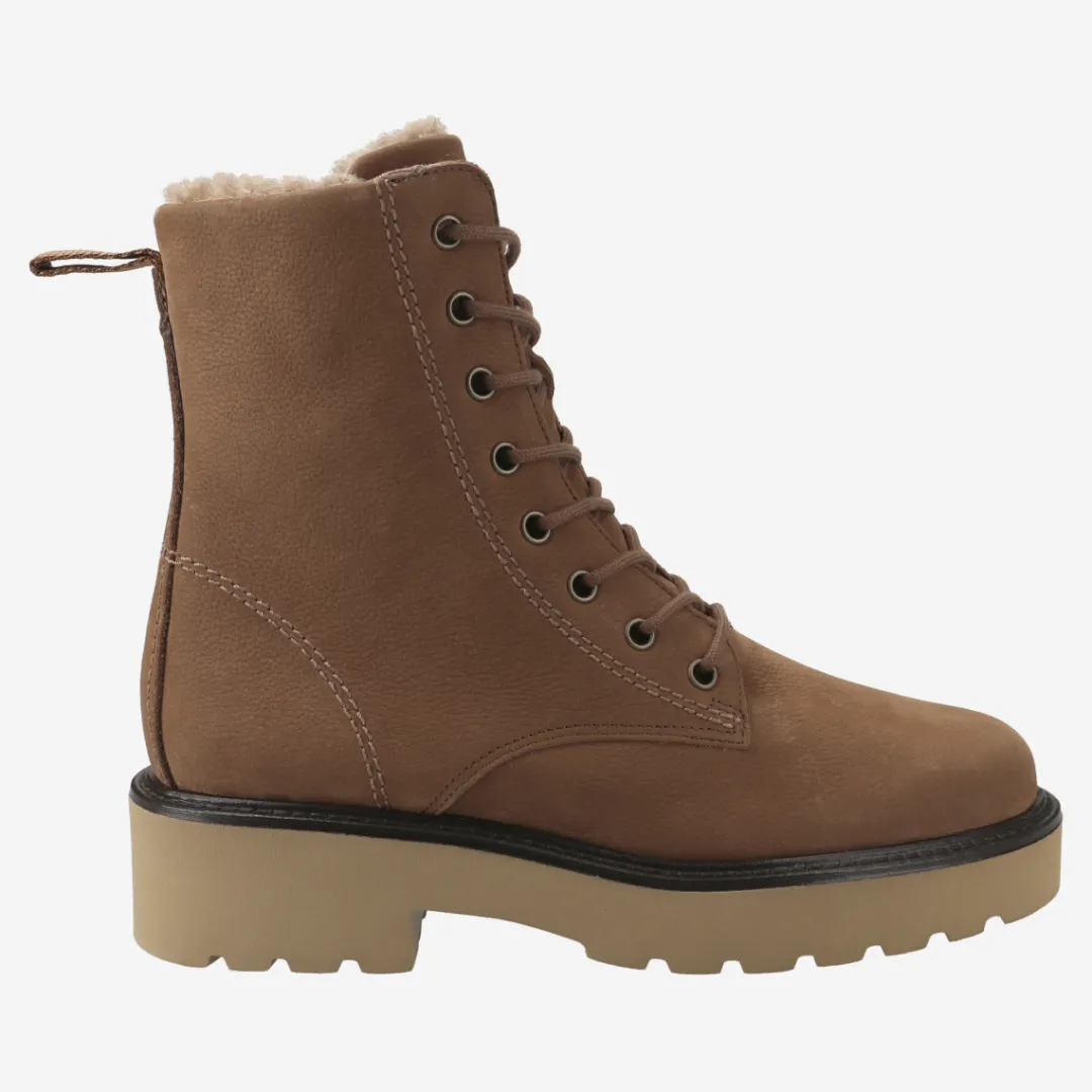 Paul Green Lace up bootie with warm lining Brown/ Toffee Discount