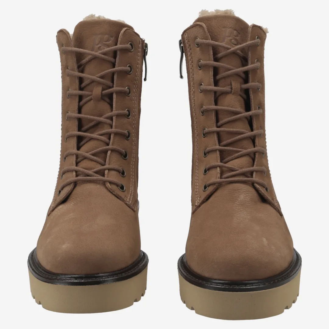 Paul Green Lace up bootie with warm lining Brown/ Toffee Discount
