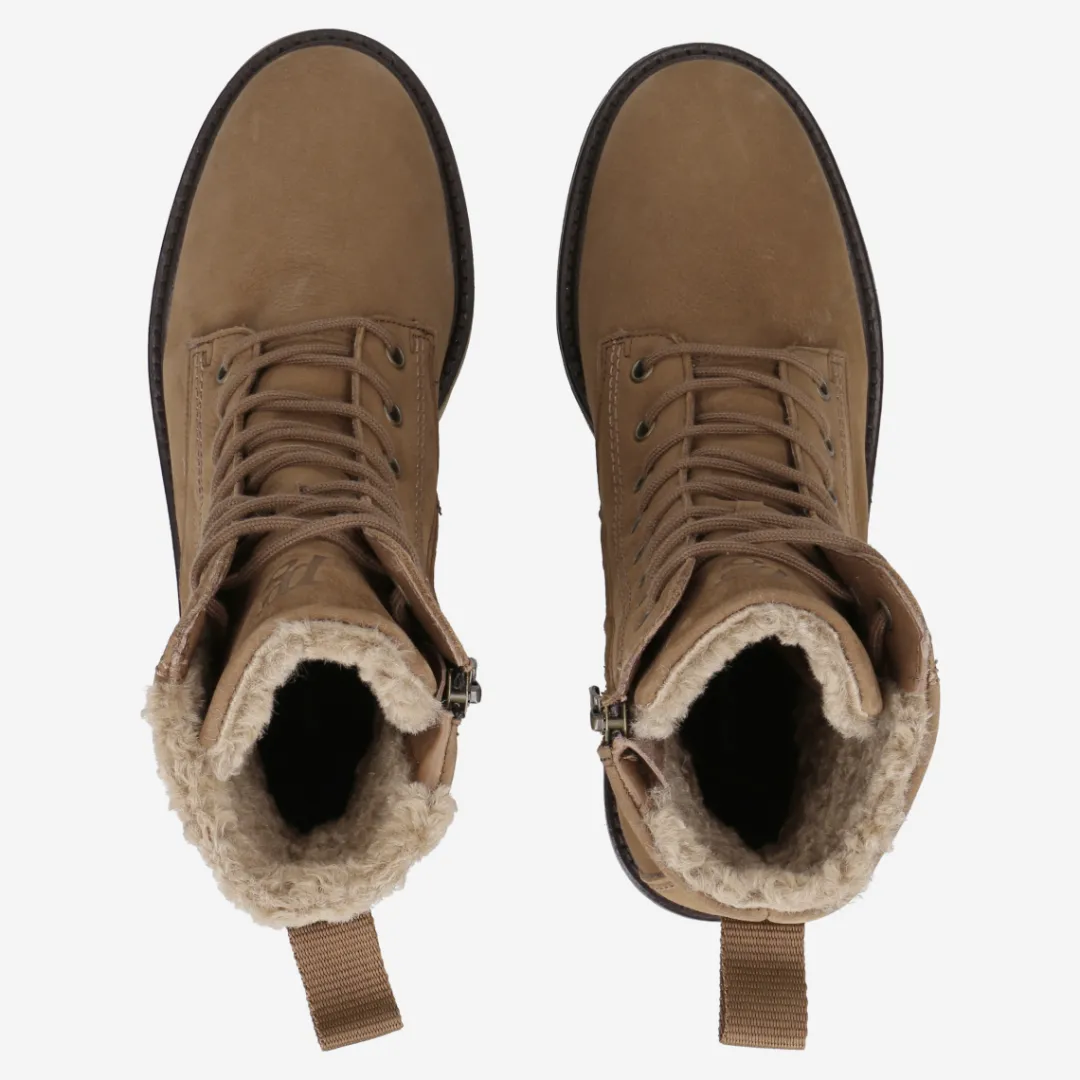 Paul Green Lace up bootie with warm lining Brown/ Toffee Discount