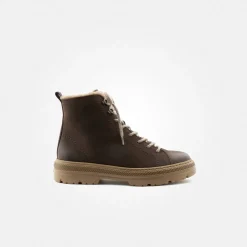 Paul Green Lace-up ankle boot with warm lining Brown New