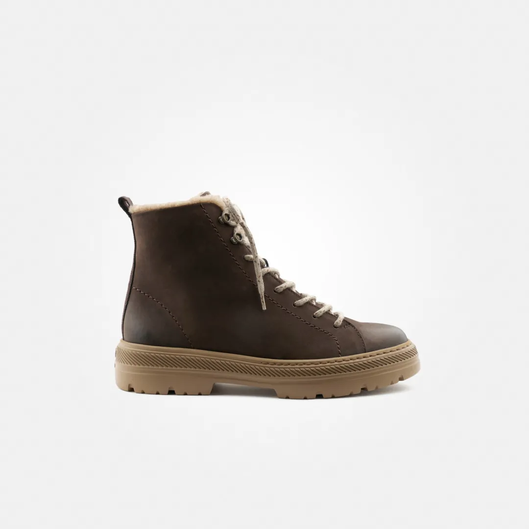 Paul Green Lace-up ankle boot with warm lining Brown New