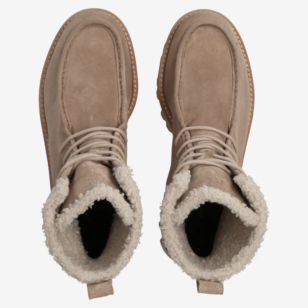 Paul Green Lace-up bootie with warm lining Beige Hot