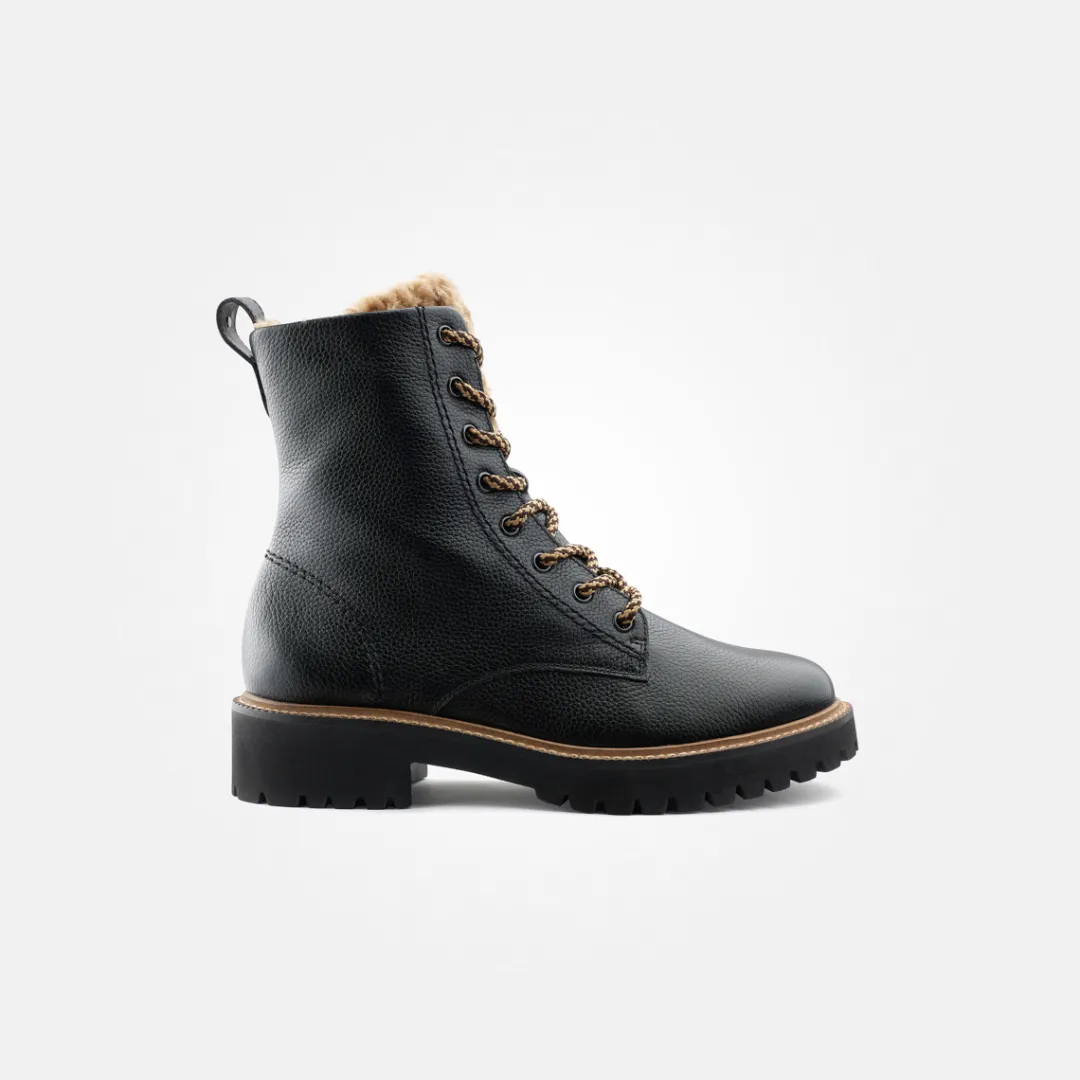 Paul Green Lace-up bootie with warm lining Black New