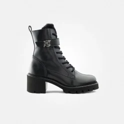 Paul Green Lace-up bootie with warm lining Black Clearance
