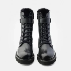 Paul Green Lace-up bootie with warm lining Black Clearance