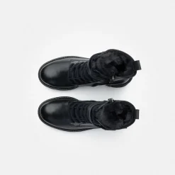 Paul Green Lace-up bootie with warm lining Black Clearance