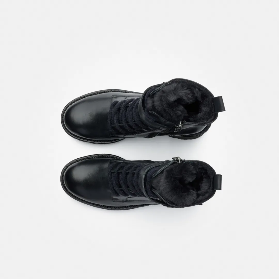 Paul Green Lace-up bootie with warm lining Black Clearance