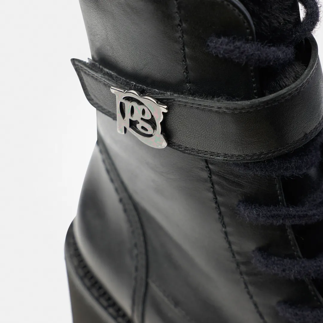 Paul Green Lace-up bootie with warm lining Black Clearance