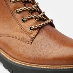 Paul Green Lace-up bootie with warm lining Brown New