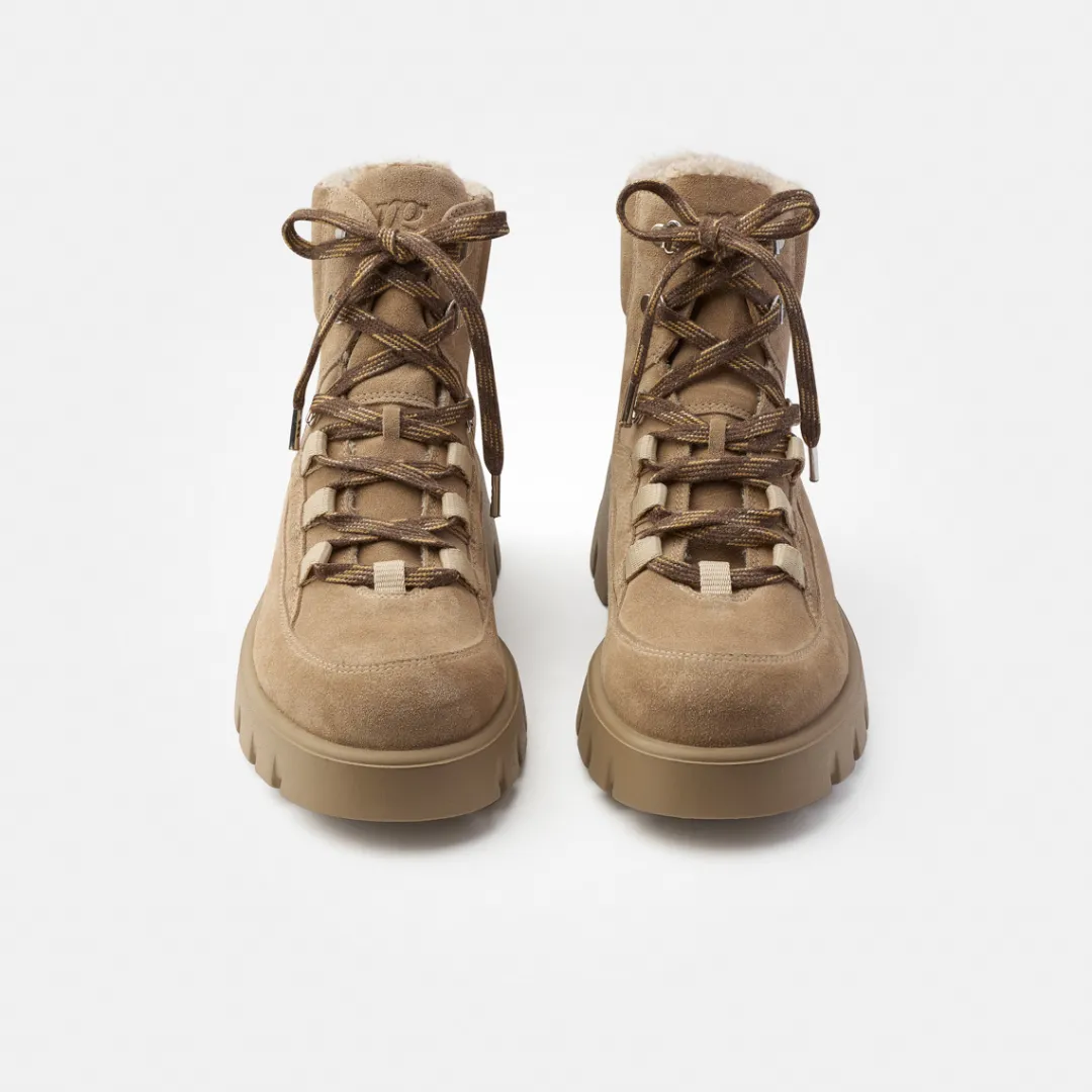 Paul Green Lace-up bootie with warm lining Beige Best
