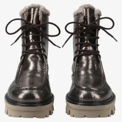 Paul Green Lace-up bootie with warm lining Brown, metallic