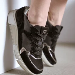 Paul Green Sneaker with removable footbed Black, combined Online