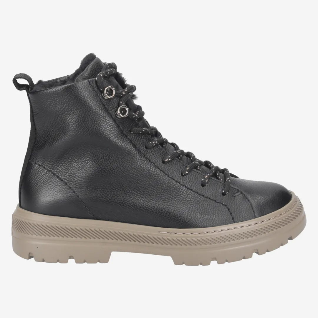 Paul Green SUPER SOFT lace up ankle boot with warm lining Black Sale
