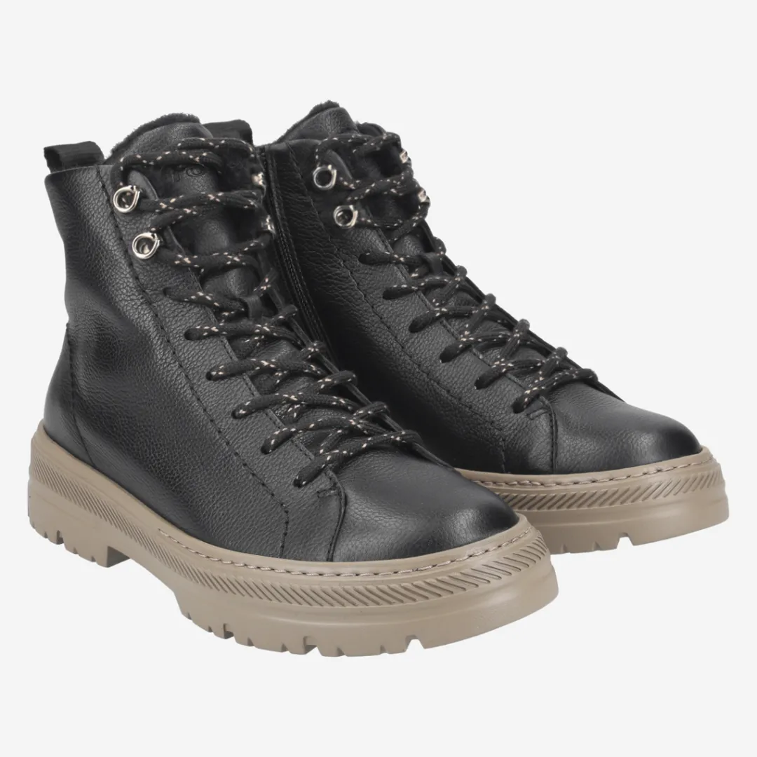 Paul Green SUPER SOFT lace up ankle boot with warm lining Black Sale
