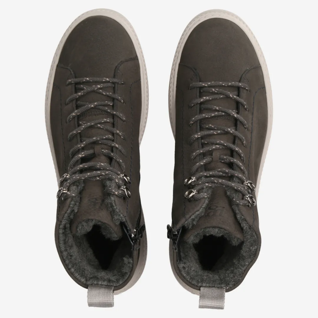 Paul Green SUPER SOFT lace up ankle boot with warm lining Gray Outlet