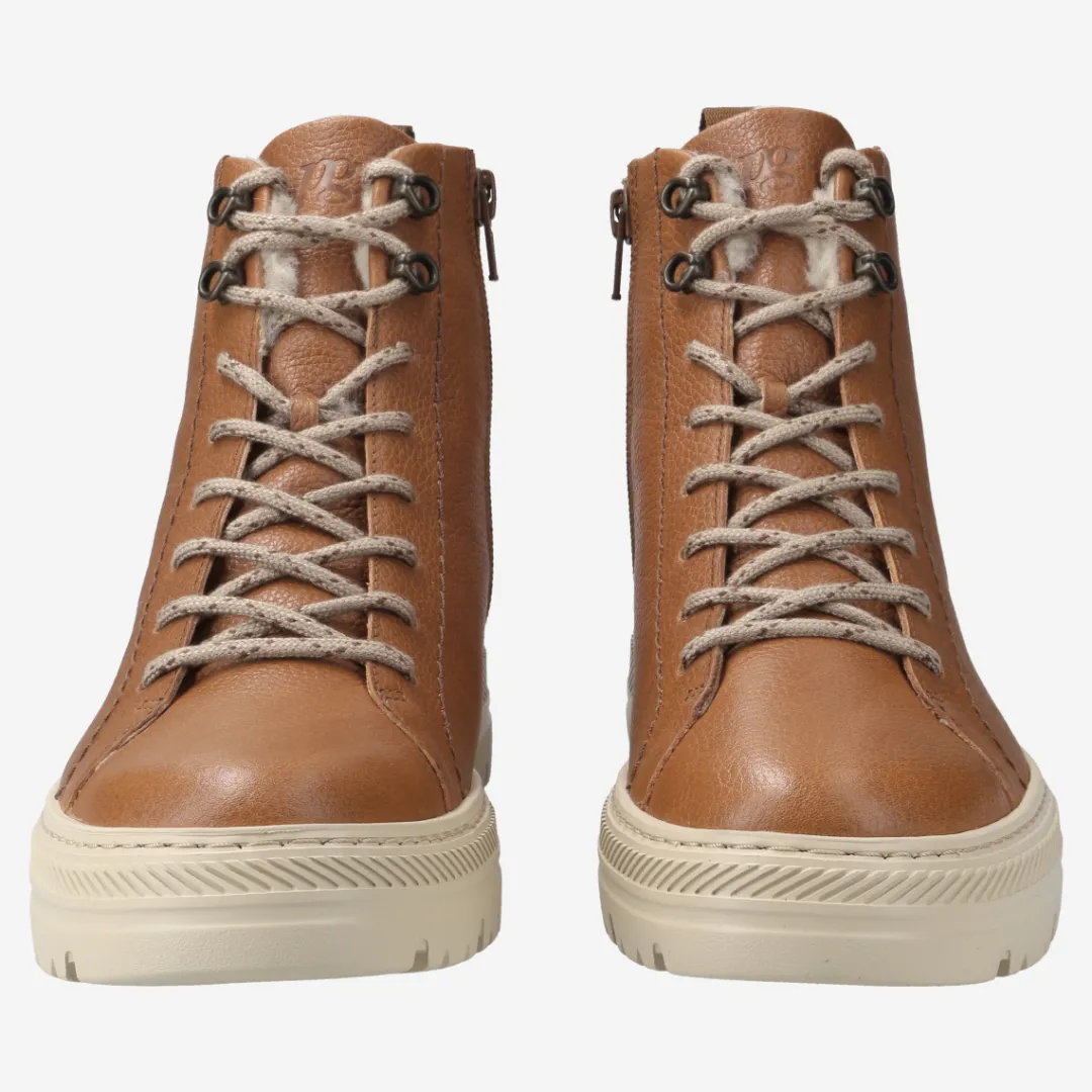Paul Green SUPER SOFT lace up ankle boot with warm lining Brown Outlet