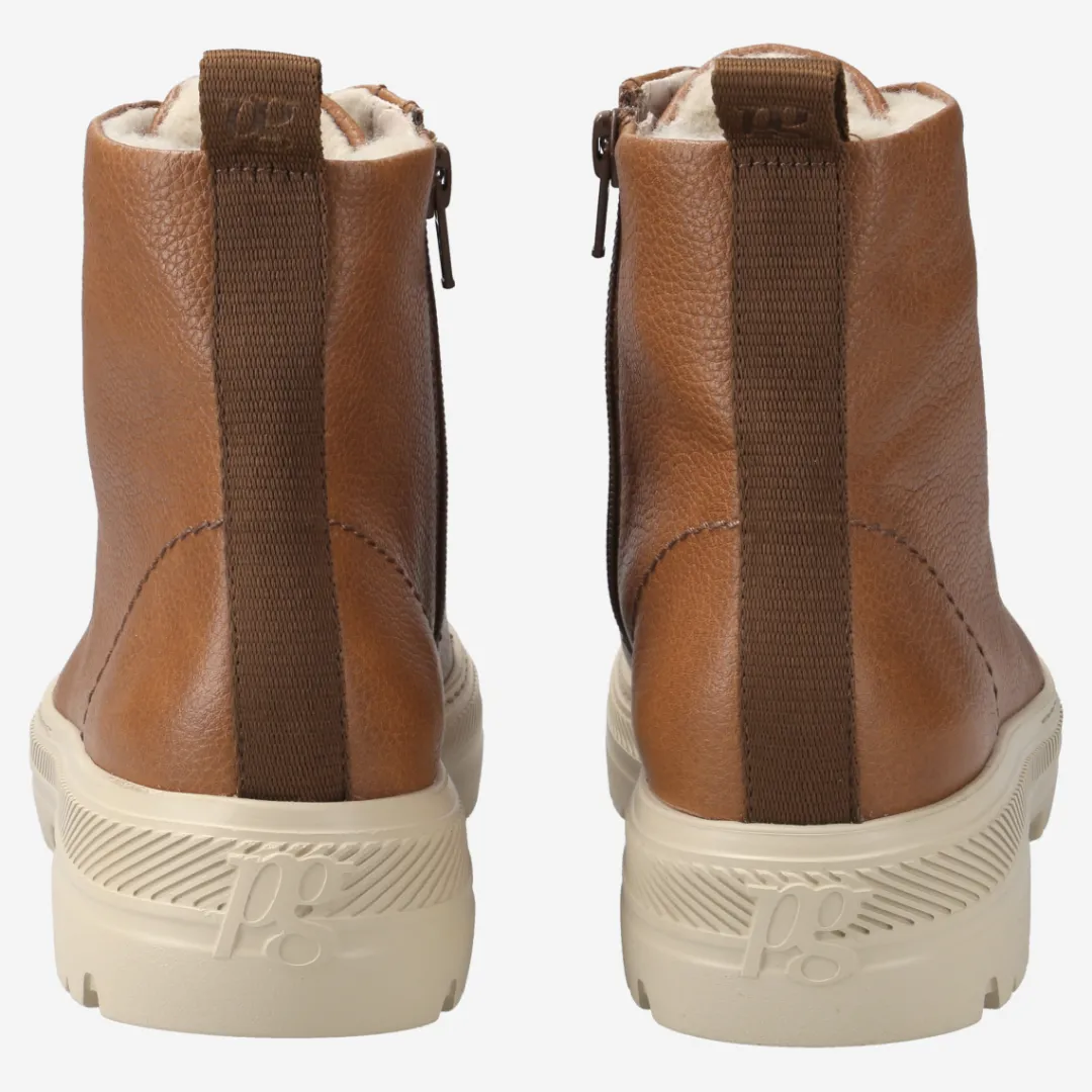 Paul Green SUPER SOFT lace up ankle boot with warm lining Brown Outlet