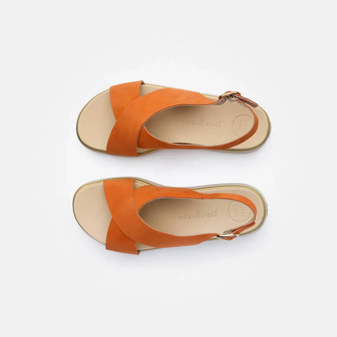 Paul Green SUPER SOFT sandal Orange / Papaya Discount