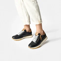 Paul Green SUPER SOFT sneaker with removable footbed Black Clearance